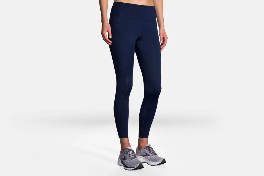 Womens Brooks Method 7/8 Tight Bottoms Navy | 940375-NBX